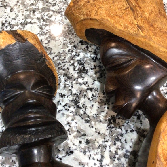 Ebony Wood Hand Carved Statues (2)